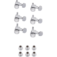 Fender Locking Stratocaster/Telecaster Staggered Guitar Accessories, Brushed Chrome (6)