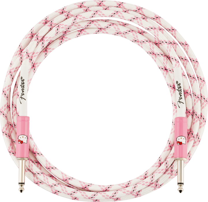 Fender x Hello Kitty White/Pink Woven Cable, 10'