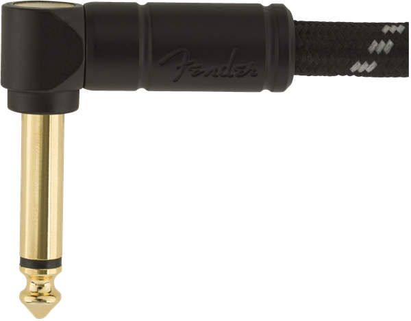Fender Deluxe Series Instrument Cable, Straight/Angle, 18.6', Black Tweed