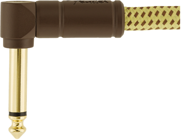 Fender Deluxe Series Instrument Cable, Straight/Angle, 10' - Tweed