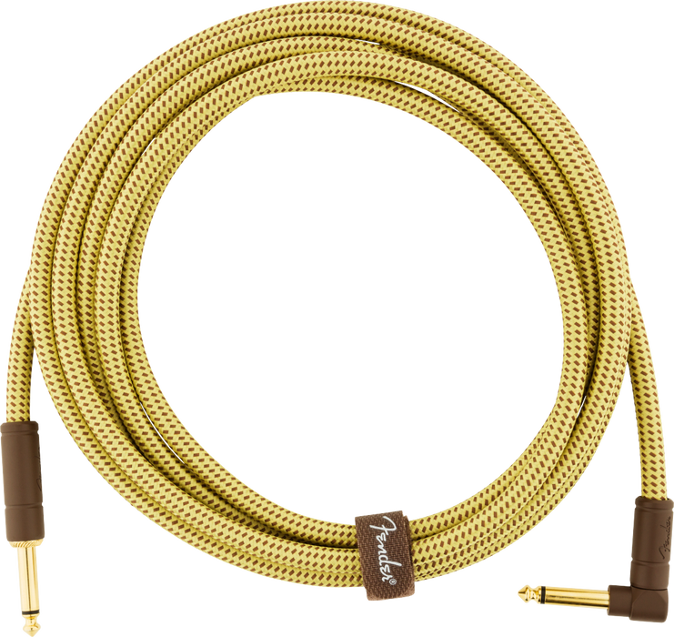 Fender Deluxe Series Instrument Cable, Straight/Angle, 10' - Tweed