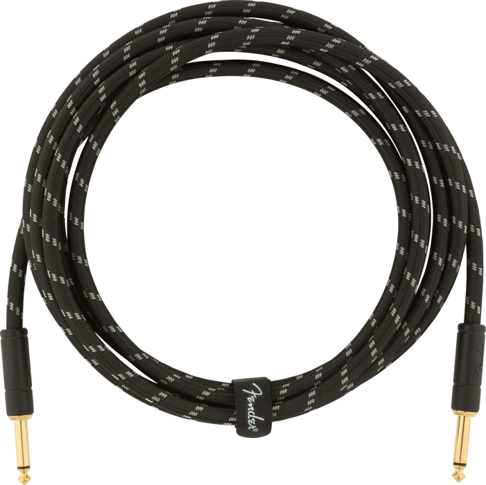 Fender Deluxe Series Instrument Cable, Straight/Straight, 10' - Black Tweed