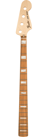 Fender Classic Series 70's Jazz Bass Neck, 20 Medium Jumbo Frets, Block Inlay, Pau Ferro