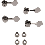 Fender Deluxe Bass Guitar Accessories with Fluted-Shafts (4), Black Chrome