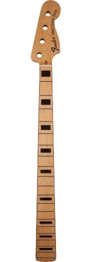 Fender Classic Series 70's Precision Bass Neck, 20 Medium Jumbo Frets, Block Inlay, Maple