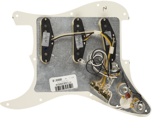 Fender Pre-Wired Strat Pickguard, Custom Shop Texas Special SSS, Parchment 11 Hole PG
