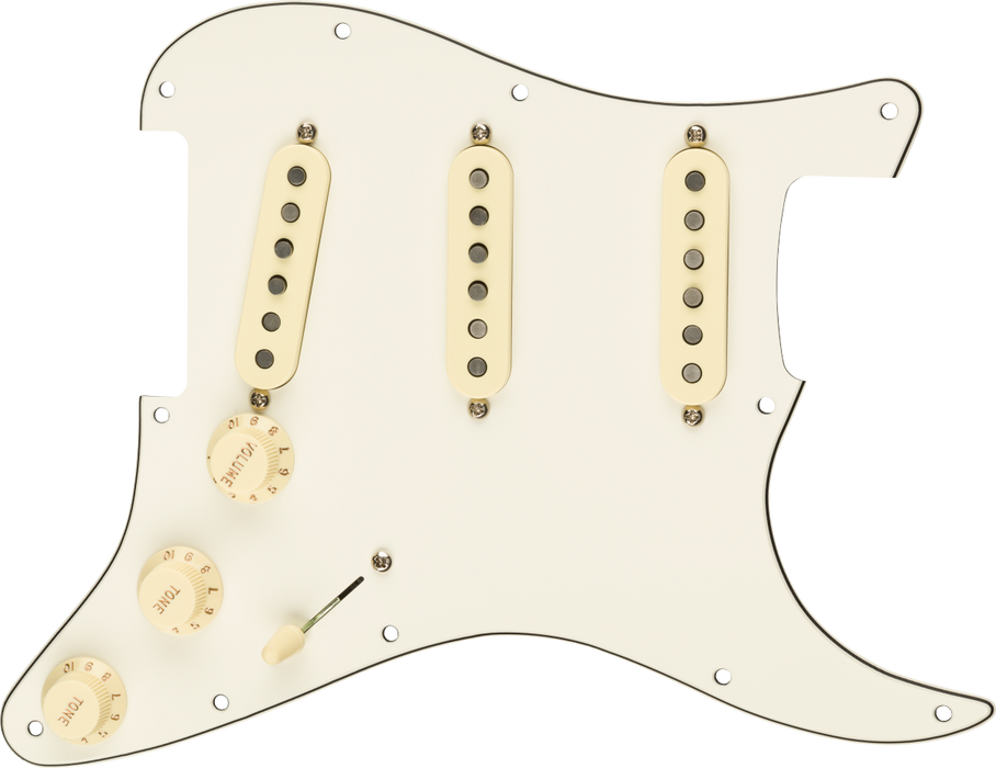 Fender Pre-Wired Strat Pickguard, Custom Shop Texas Special SSS, Parchment 11 Hole PG