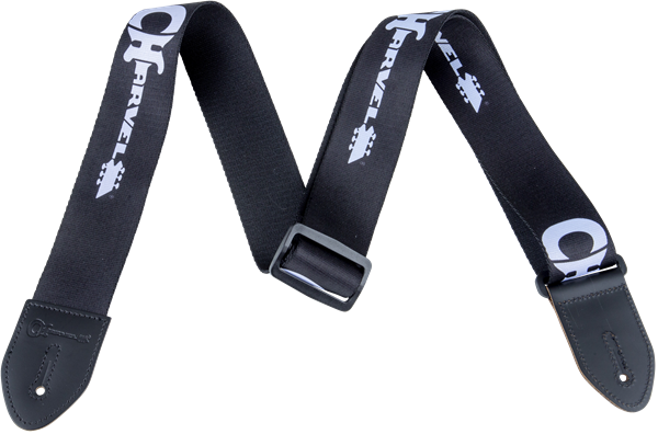 Charvel Strap, Black w/ White Logo