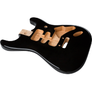 Fender Deluxe Series Stratocaster HSH Alder Body 2 Point Bridge Mount, Black