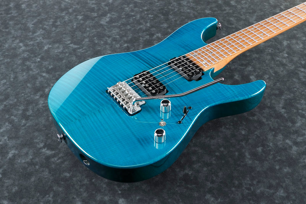Ibanez MM1TAB - Martin Miller Signature 6-String Electric Guitar w/Case - Transparent Aqua Blue