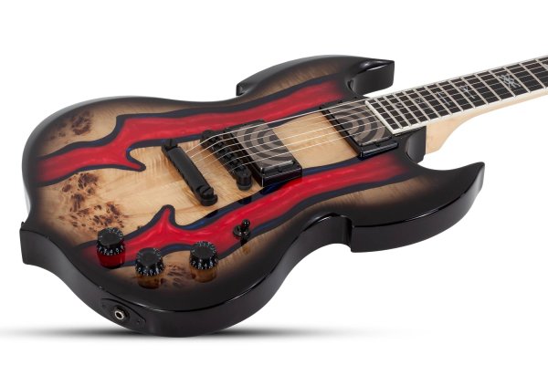Wylde Audio Barbarian Special Edition Electric Guitar, Blood River Burl