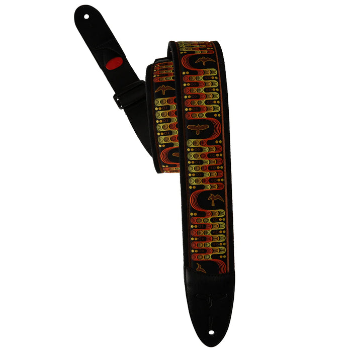 PRS 2" Deluxe Retro Custom Jacquard Birds Strap Orange