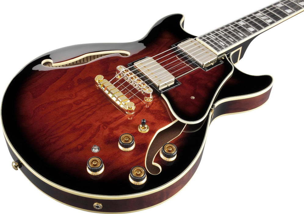 Ibanez AM153QADBS - AM Artstar 6-String Electric Guitar w/Case - Dark Brown Sunburst