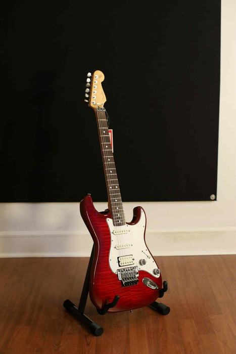 Fender "Squier series" MIJ w/Floyd Rose, Crimson Foto Flame - Used