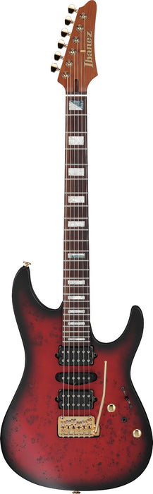 Ibanez KIKO300RRT - Kiko Loureiro Signature 6-String Electric Guitar w/Case - Ruby Red Sunburst Flat