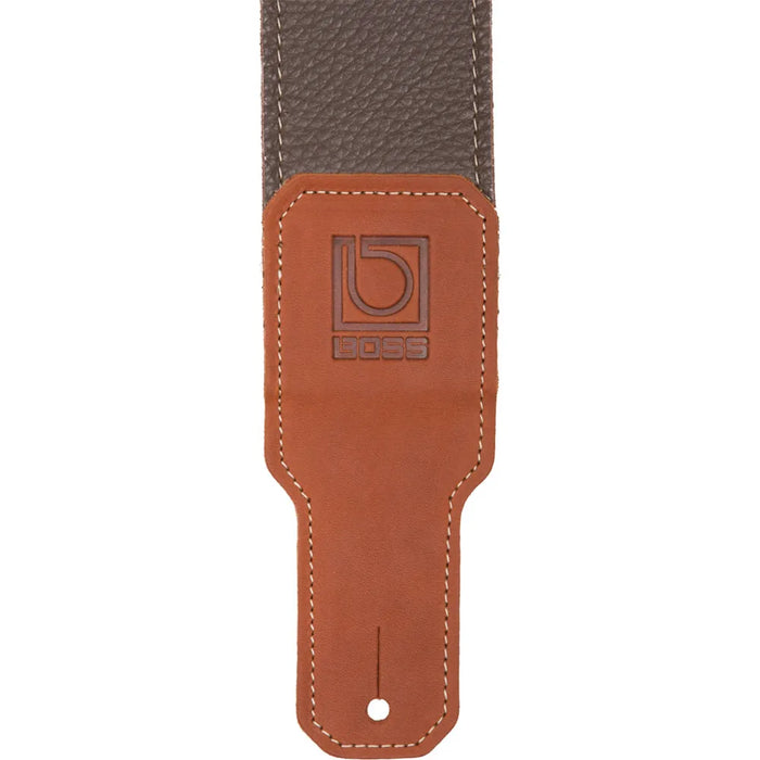 Boss 2.5" brown premium leather guitar strap