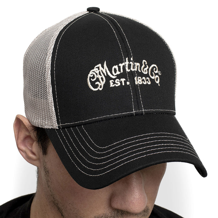 Casquette Martin Hat Ball Cap Noir Tan Mesh Logo CFM