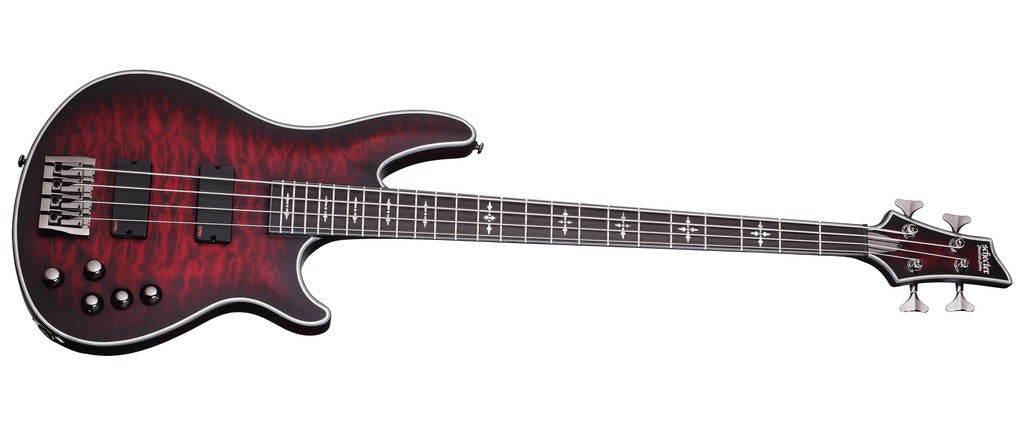 Schecter Hellraiser Extreme-4 Crimson Red Burst Satin
