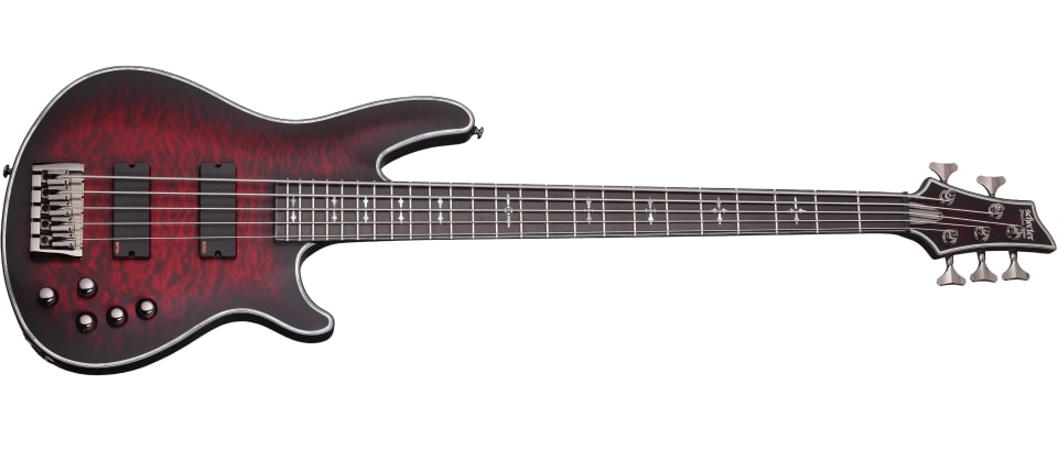 Schecter Hellraiser Extreme-5 Crimson Red Burst Satin