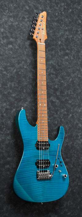 Ibanez MM1TAB - Martin Miller Signature 6-String Electric Guitar w/Case - Transparent Aqua Blue