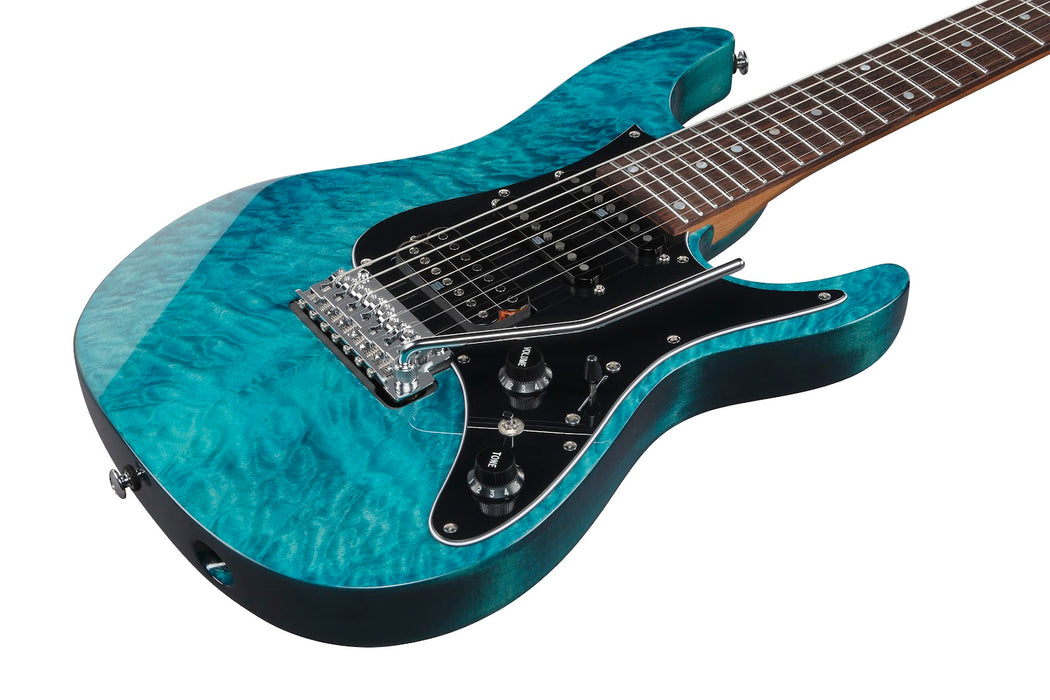 Ibanez AZ447P1QMCOB - AZ Premium 7-String Electric Guitar w/ Bag - Cosmic Bluer