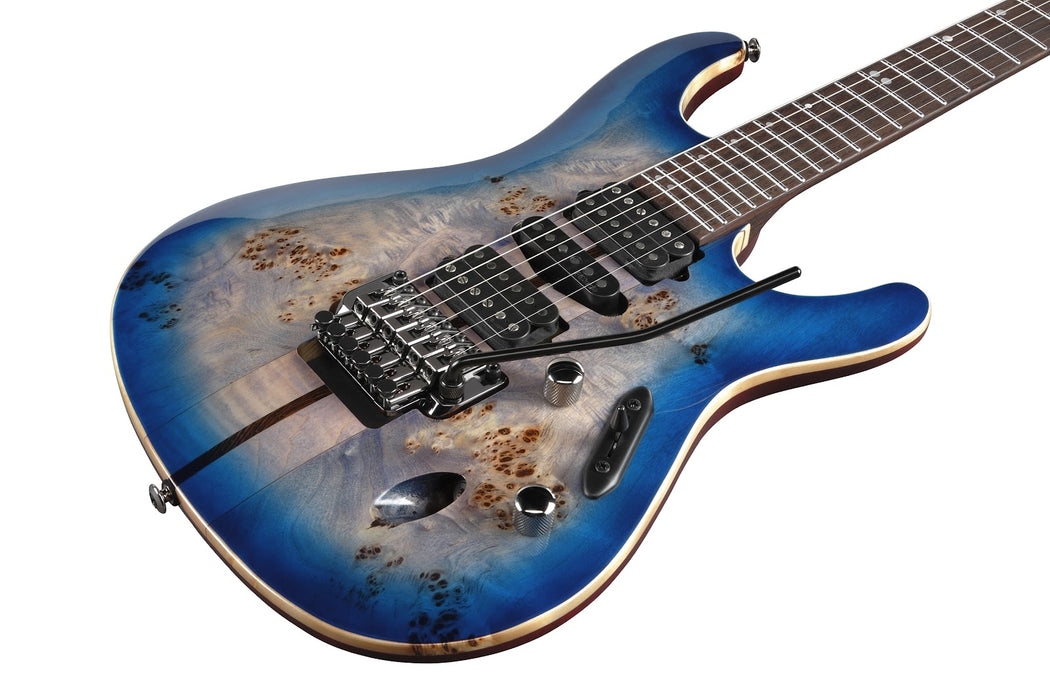 Ibanez S1070PBZCLB - S Premium 6-String Electric Guitar w/Bag - Cerulean Blue Burst