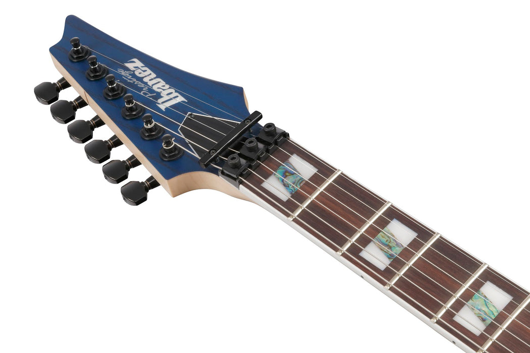 Ibanez RG653DXTDF - RG Prestige 6-String Electric Guitar w/Case - Transparent Deep Blue Flat