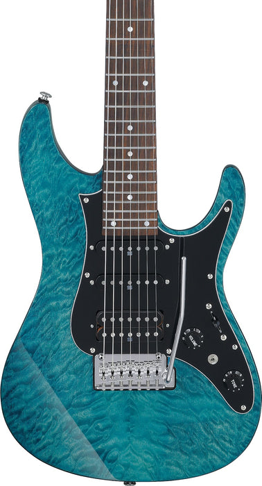 Ibanez AZ447P1QMCOB - AZ Premium 7-String Electric Guitar w/ Bag - Cosmic Bluer