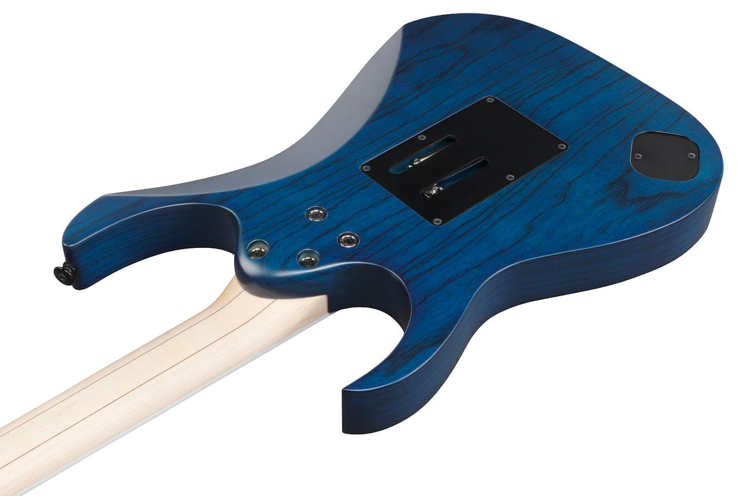 Ibanez RG653DXTDF - RG Prestige 6-String Electric Guitar w/Case - Transparent Deep Blue Flat