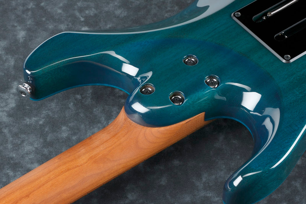 Ibanez MM1TAB - Martin Miller Signature 6-String Electric Guitar w/Case - Transparent Aqua Blue