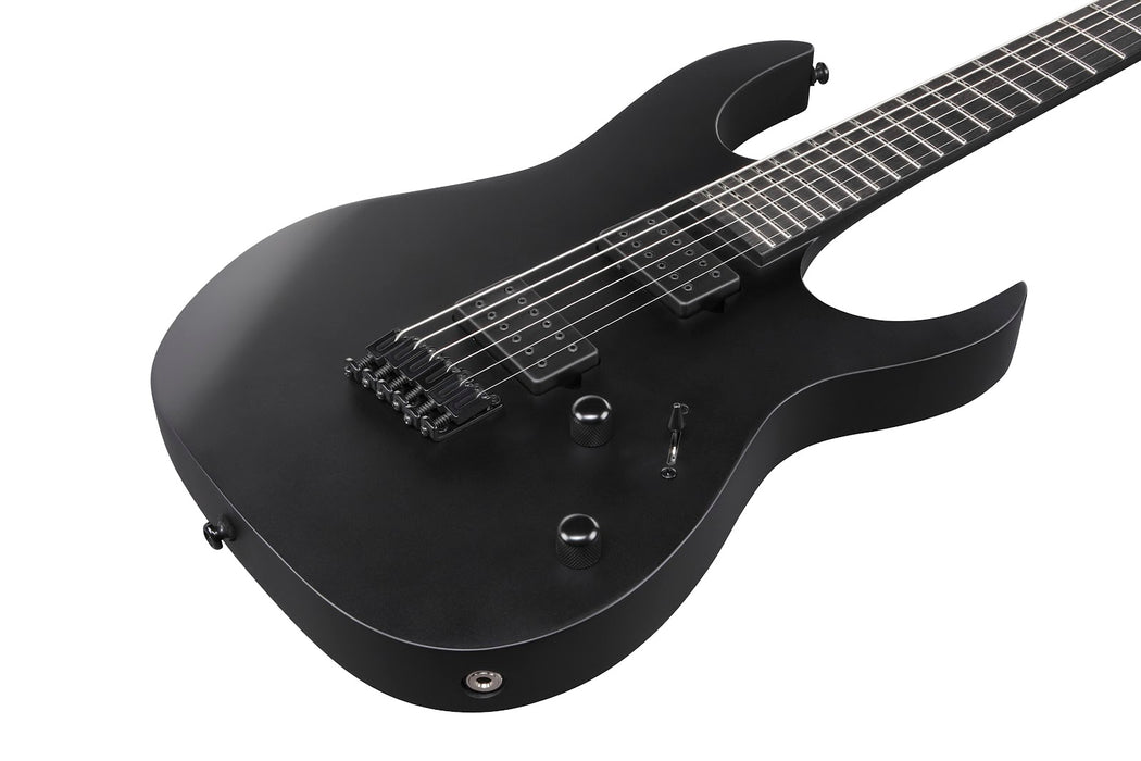 Ibanez 6 String RG Iron Label Series Baritone Electric Guitar, Black Flat