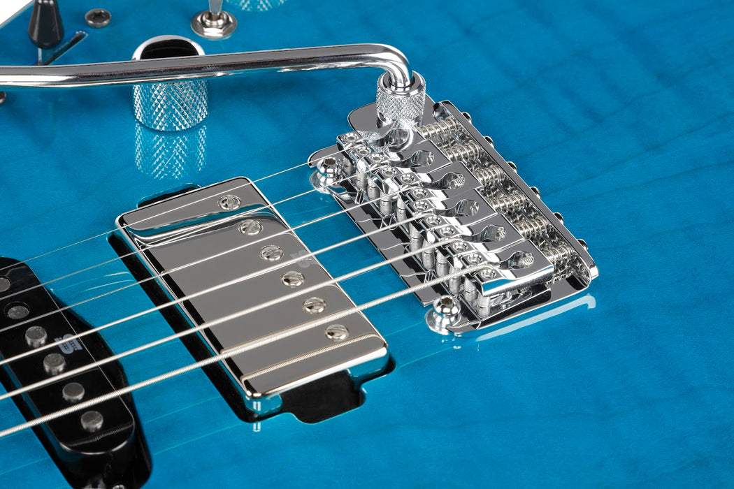 Ibanez MMN1TAB - Martin Miller Signature 6-String Electric Guitar w/Case - Transparent Aqua Blue