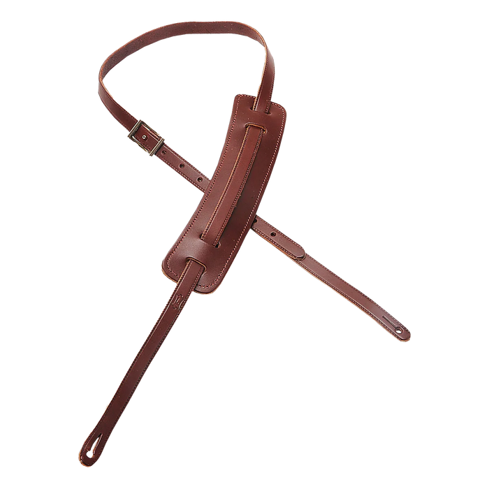 Levy's Holly Deluxe Series 5/8" Wide Vegan tan Leather Guitar Strap, Burgundy