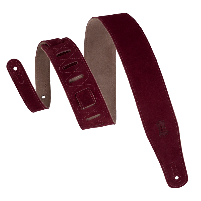 Levy's Simply Suede Series 2 1/2" Wide Guitar Strap, Burgundy