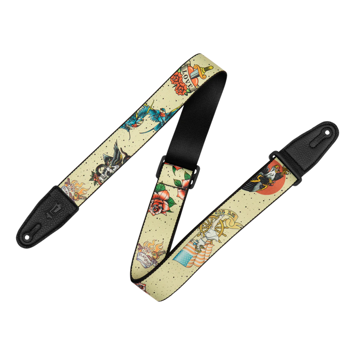 Levy's 2" Poly Tattoo Series Guitar Strap in Old School MP2TAT-005