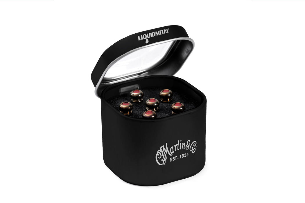 Martin Pin Set Liquid Metal, Gold with Red Dots