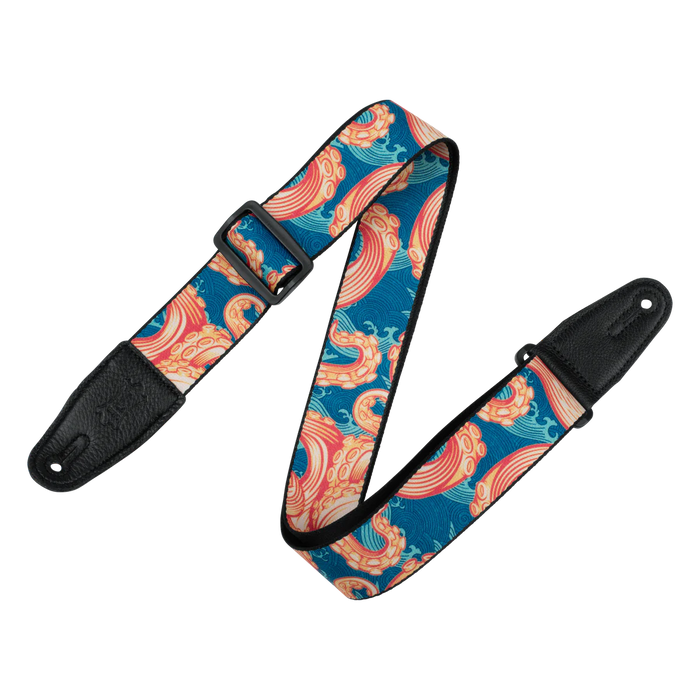 Levy's Graphic Waves Series Polyester Guitar Strap, Tentacles & Waves