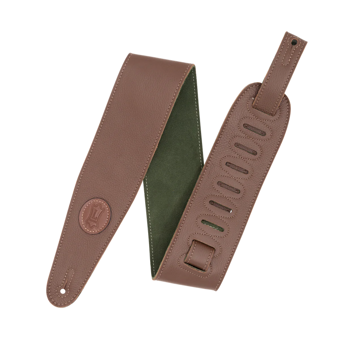 Levy's Stratus Series 3" Garment Leather Strap with Suede Backing, Brown & Green