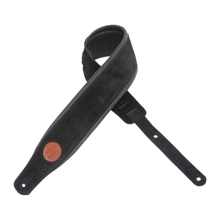 Levy's Signature Suede Series 3" Wide Guitar Strap, Black & Walnut