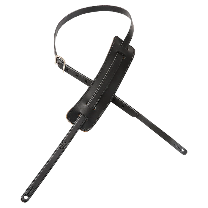 Levy's Holly Deluxe Series 5/8" Wide Vegan tan Leather Guitar Strap, Black