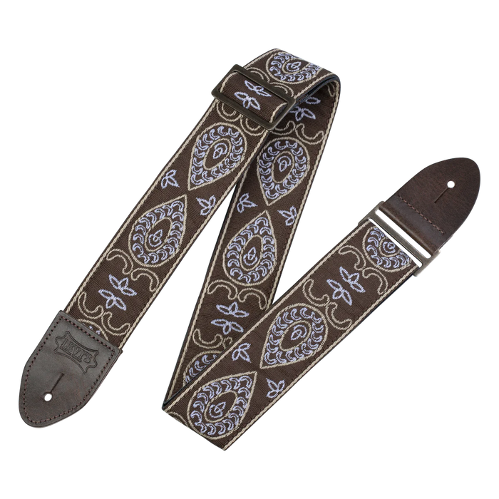 Levy's Vintage Hootenanny Series 2" Wide Jacquard Guitar Strap, Rainbow