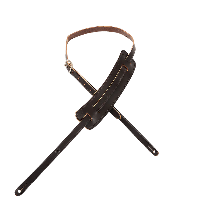 Levy's Holly Deluxe Series 5/8" Wide Vegan tan Leather Guitar Strap, Dark Brown