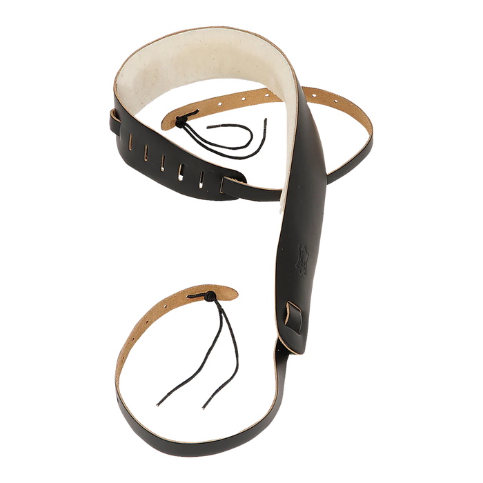 Levy's Banjo Master Series 2 1/2" Wide Genuine Leather Banjo Strap, Black