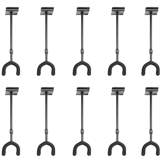 Levy's Slat Hanger & Pieces 10 Pack Slat Wall Hangers, Black