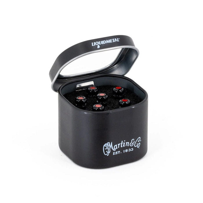 Martin Pin Set Liquid Metal Gloss, Black with Red Dots