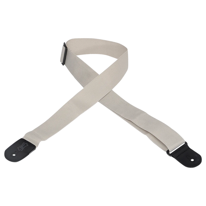 Levy's Single Tone Solid Colored Poly Series 2" Wide Guitar Strap, Grey