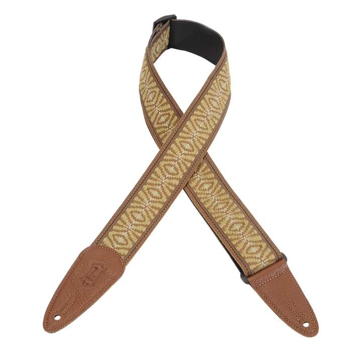 Levy's Boho Jacquard Series 2" Jacquard Guitar Strap, Tan & Cream
