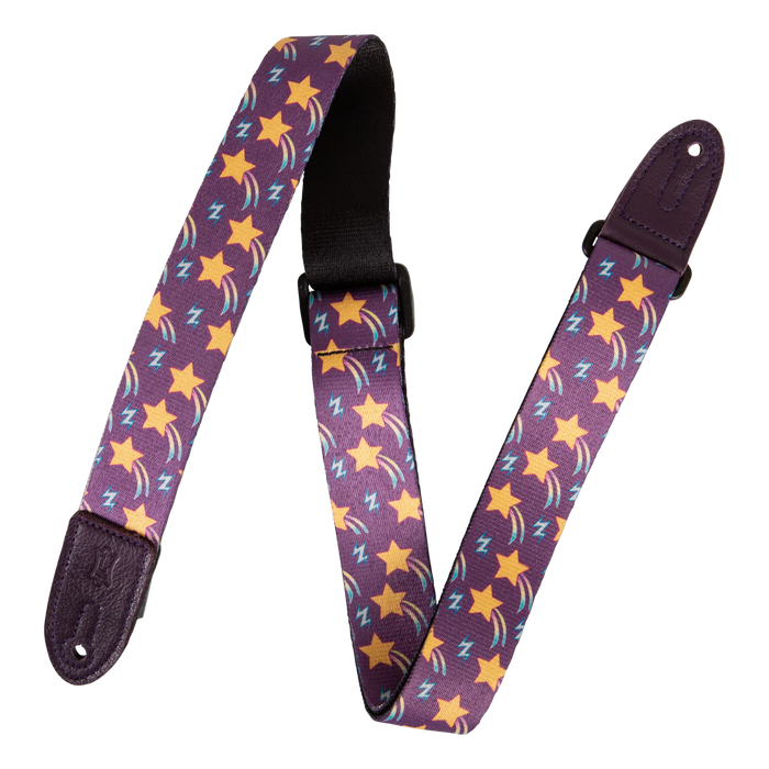 Levy's Junior Poly Series 1 1/2 inch Wide Kids Guitar Strap, Shooting Star
