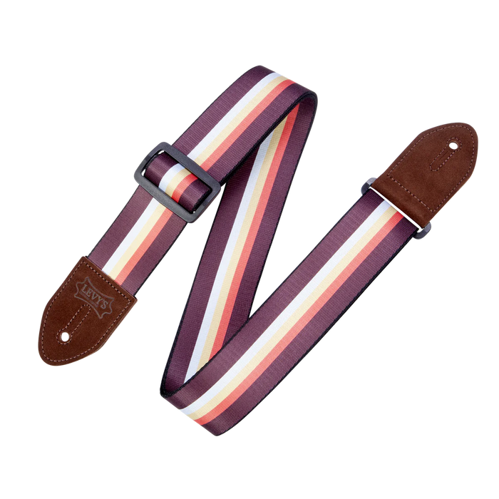 Levy's Suede Harmony Series 2" Wide Polyester Guitar Strap, 3 Bar