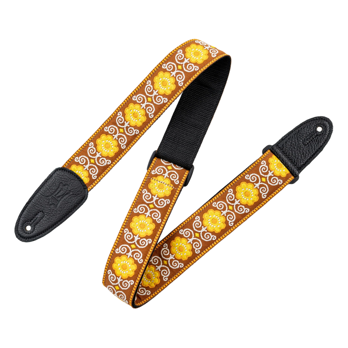 Levy's Original Hootenanny Series 2" Jacquard Weave Guitar Strap, Yellow